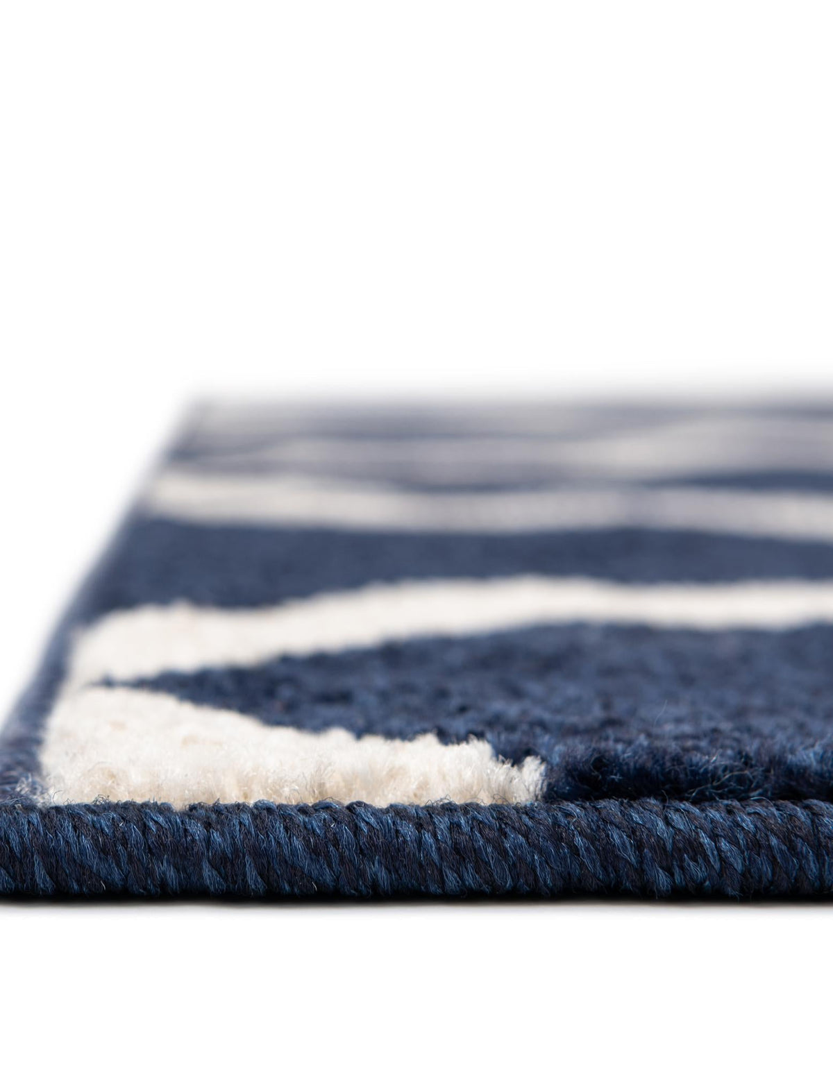Lattice Gardens Collection Area Rug -  Floratown Rectangle Navy Blue  lifestyle 14