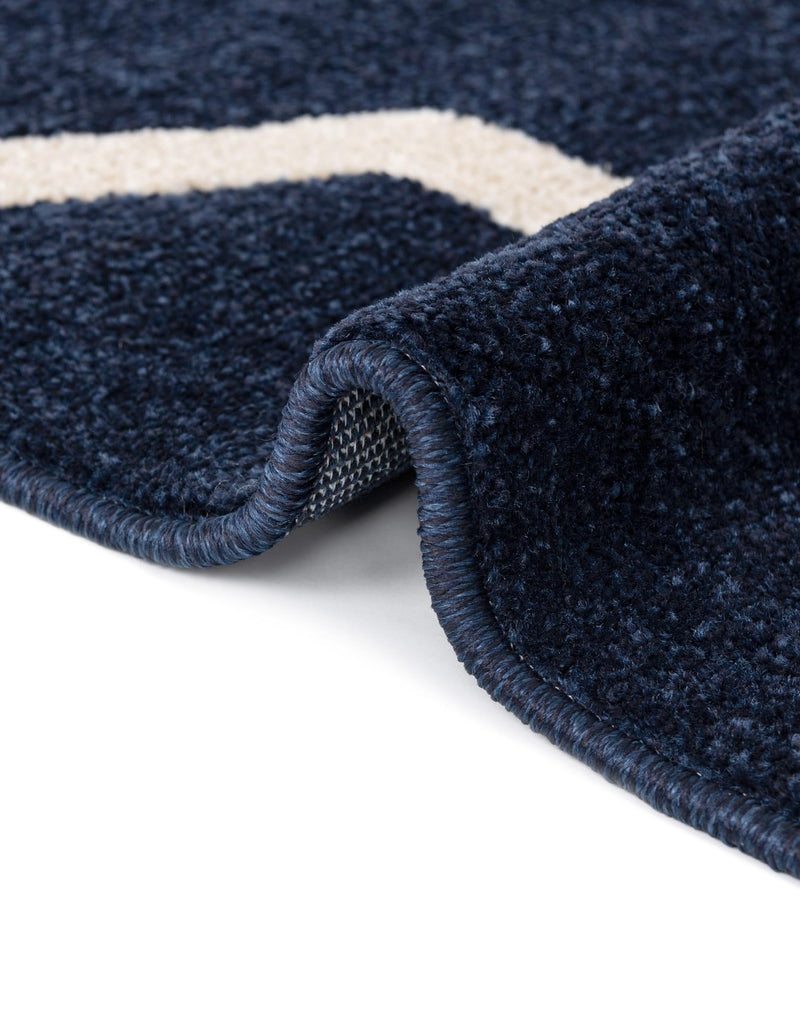 Lattice Gardens Collection Area Rug -  Floratown Rectangle Navy Blue  lifestyle 17