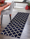 Lattice Gardens Collection Area Rug -  Floratown Runner Navy Blue  lifestyle 33