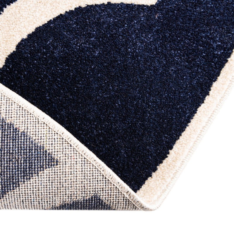 Lattice Gardens Collection Area Rug -  Espaliera Round Navy Blue  lifestyle 104