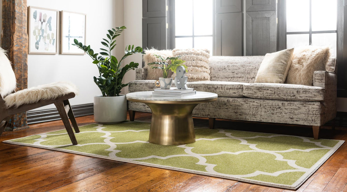 Lattice Gardens Collection Area Rug -  Espaliera Rectangle Green  lifestyle 17
