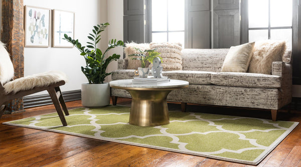 Lattice Gardens Collection Area Rug -  Espaliera Rectangle Green  lifestyle 17