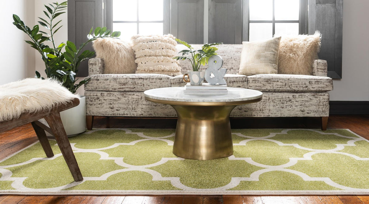 Lattice Gardens Collection Area Rug -  Espaliera Rectangle Green  lifestyle 23