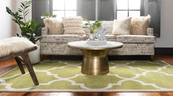 Lattice Gardens Collection Area Rug -  Espaliera Rectangle Green  lifestyle 23