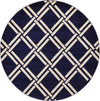 Lattice Gardens Collection Area Rug -  Gardenvale Round Navy Blue  lifestyle 36