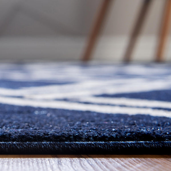Lattice Gardens Collection Area Rug -  Gardenvale Round Navy Blue  lifestyle 39