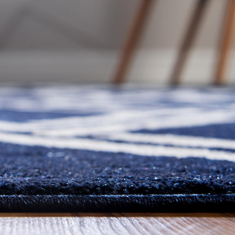 Lattice Gardens Collection Area Rug -  Gardenvale Round Navy Blue  lifestyle 39