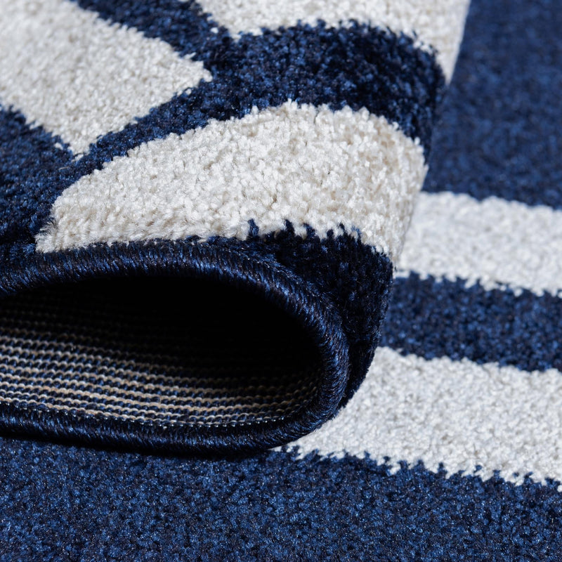 Lattice Gardens Collection Area Rug -  Gardenvale Round Navy Blue  lifestyle 44