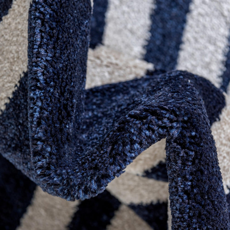 Lattice Gardens Collection Area Rug -  Gardenvale Round Navy Blue  lifestyle 52