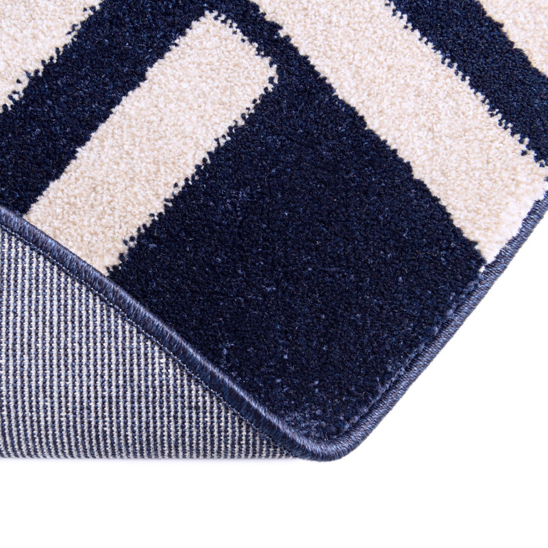 Lattice Gardens Collection Area Rug -  Gardenvale Round Navy Blue  lifestyle 55