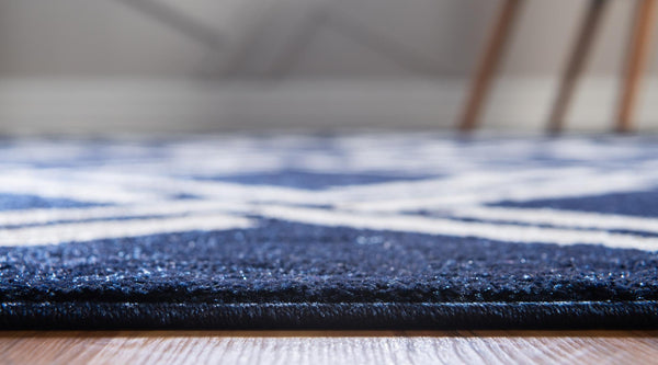 Lattice Gardens Collection Area Rug -  Gardenvale Rectangle Navy Blue  lifestyle 13