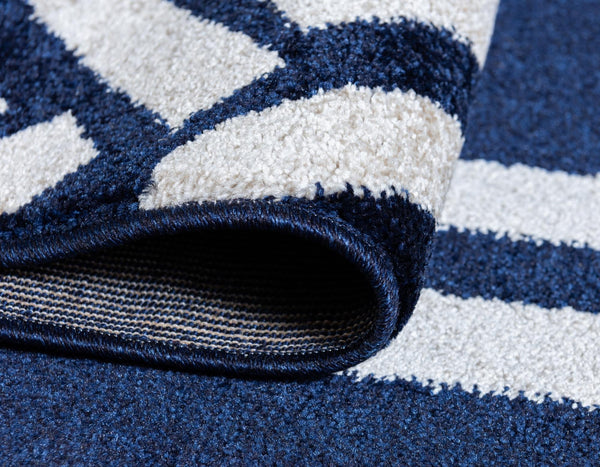 Lattice Gardens Collection Area Rug -  Gardenvale Rectangle Navy Blue  lifestyle 19