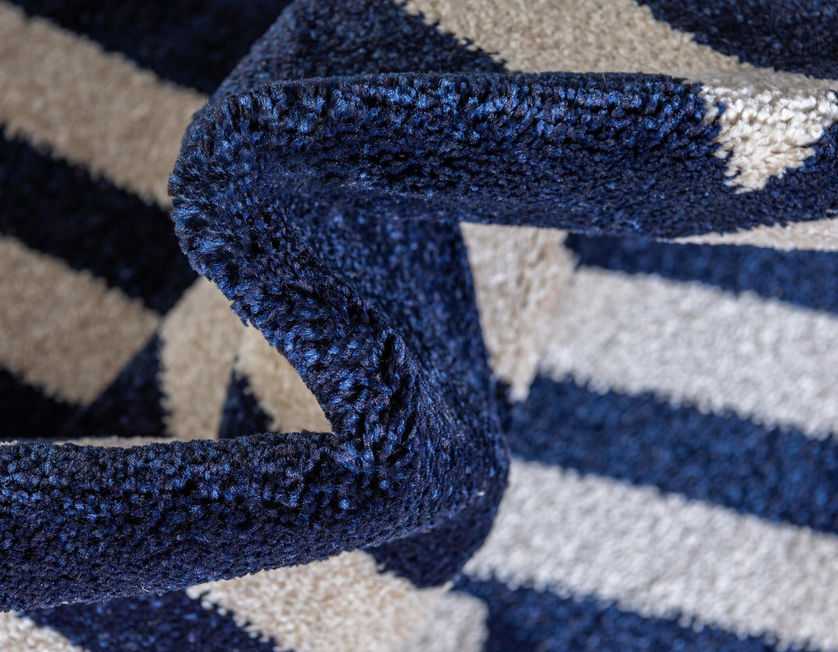 Lattice Gardens Collection Area Rug -  Gardenvale Rectangle Navy Blue  lifestyle 22