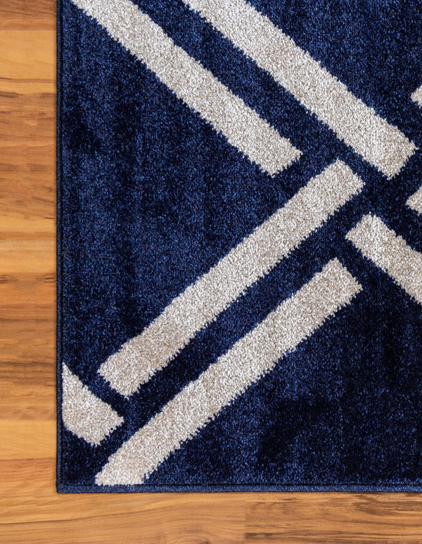 Lattice Gardens Collection Area Rug -  Gardenvale Rectangle Navy Blue  lifestyle 25