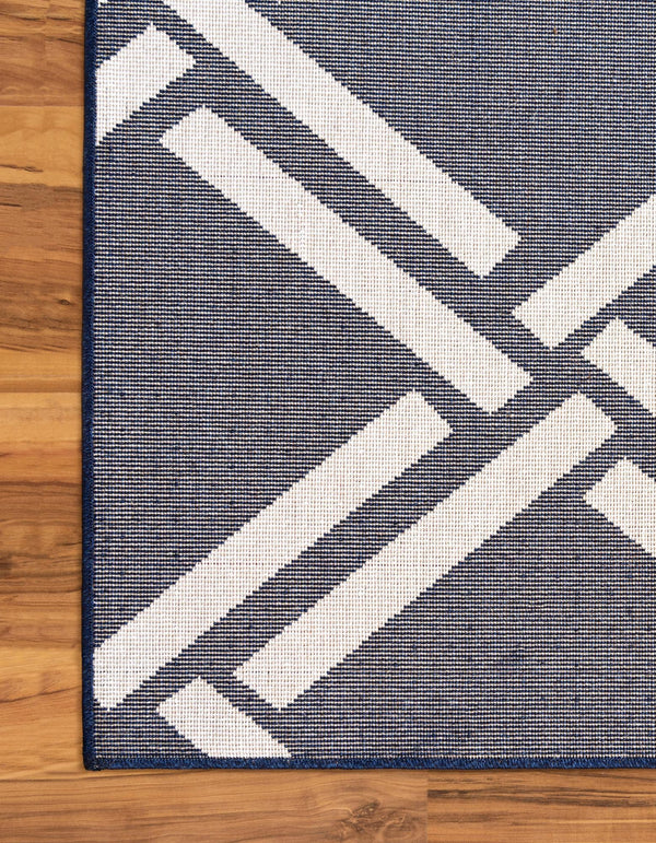 Lattice Gardens Collection Area Rug -  Gardenvale Rectangle Navy Blue  lifestyle 28