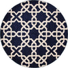 Lattice Gardens Collection Area Rug -  Greenhedge Round Navy Blue  lifestyle 55