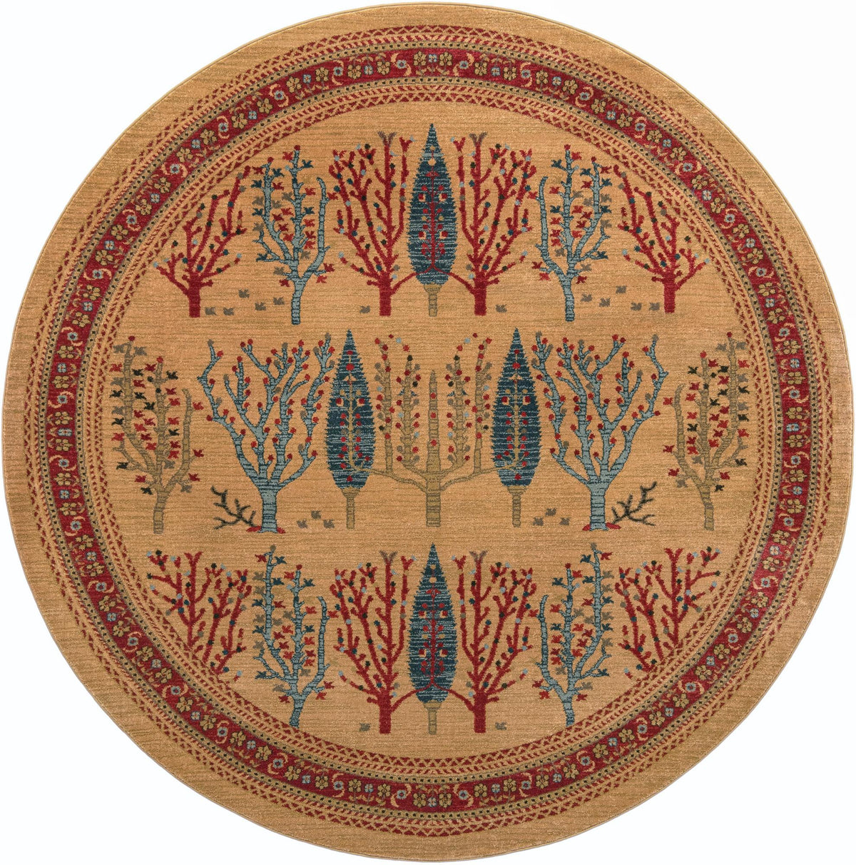 Zagros Oasis Collection Area Rug -  Ilam Round Tan  lifestyle 25
