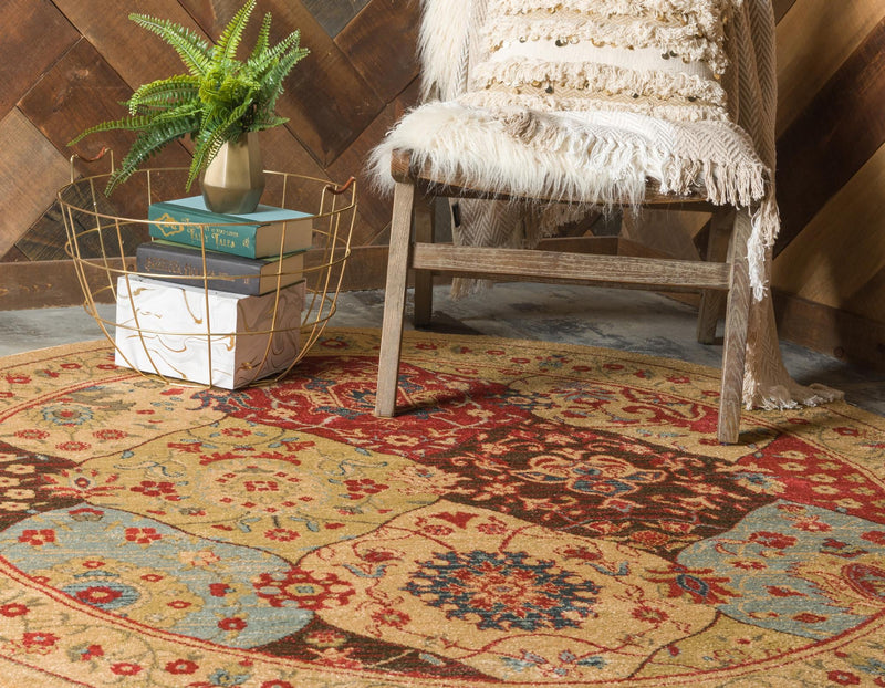 Chelsea Elegance Collection Area Rug -  Camden Round Tan  lifestyle 34