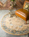 Chelsea Elegance Collection Area Rug -  Fitzrovia Round Tan  lifestyle 5