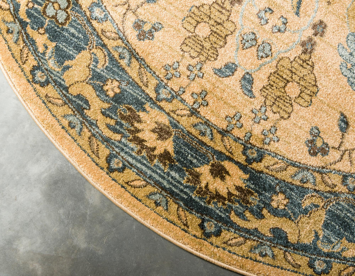 Chelsea Elegance Collection Area Rug -  Fitzrovia Round Tan  lifestyle 9
