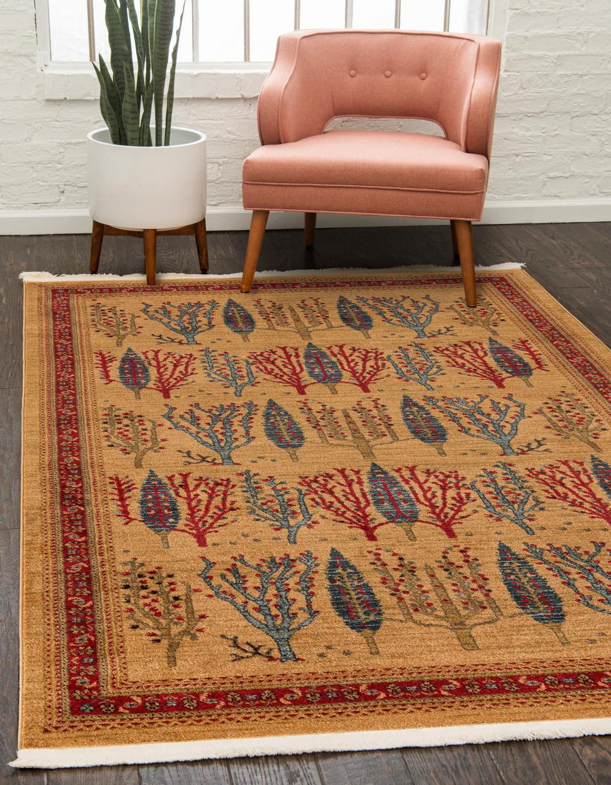 Zagros Oasis Collection Area Rug -  Ilam Rectangle Tan  lifestyle 3