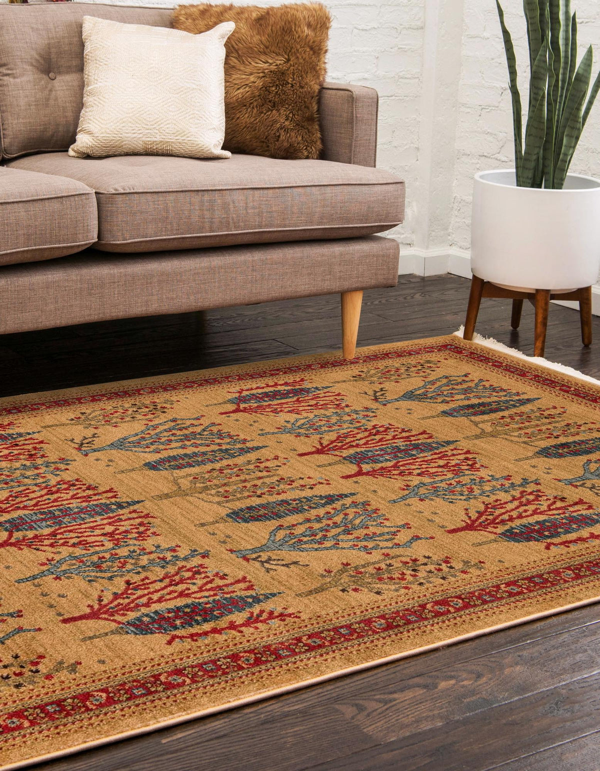 Zagros Oasis Collection Area Rug -  Ilam Rectangle Tan  lifestyle 5