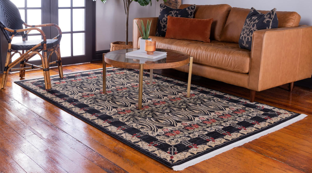 Chelsea Elegance Collection Area Rug -  Brompton (Black) Rectangular Black  lifestyle 15