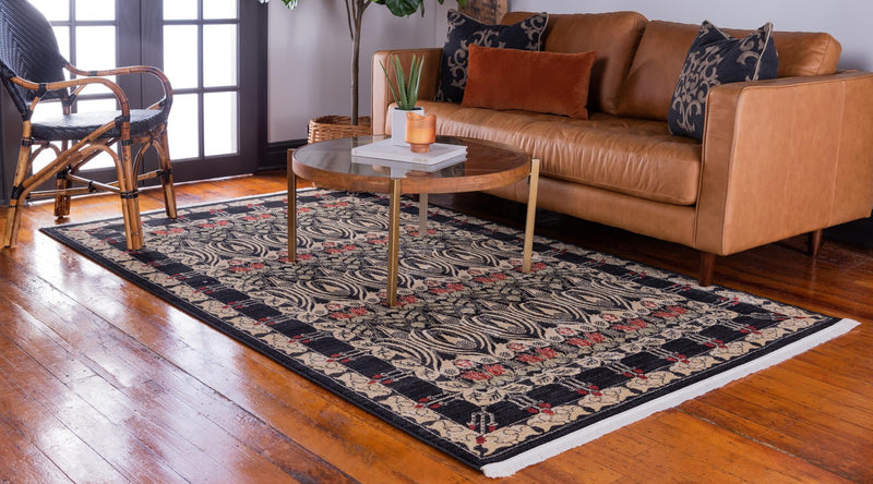 Chelsea Elegance Collection Area Rug -  Brompton (Black) Rectangular Black  lifestyle 15