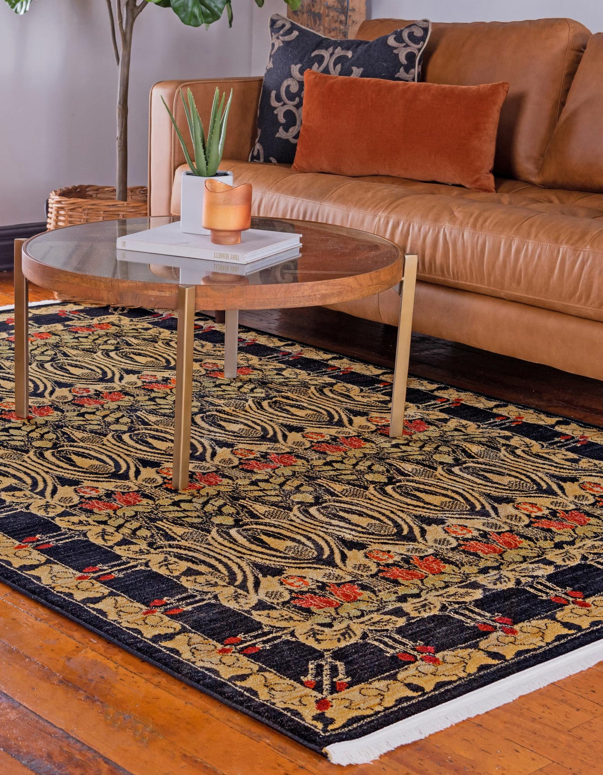 Chelsea Elegance Collection Area Rug -  Brompton (Black) Rectangle Black  lifestyle 4