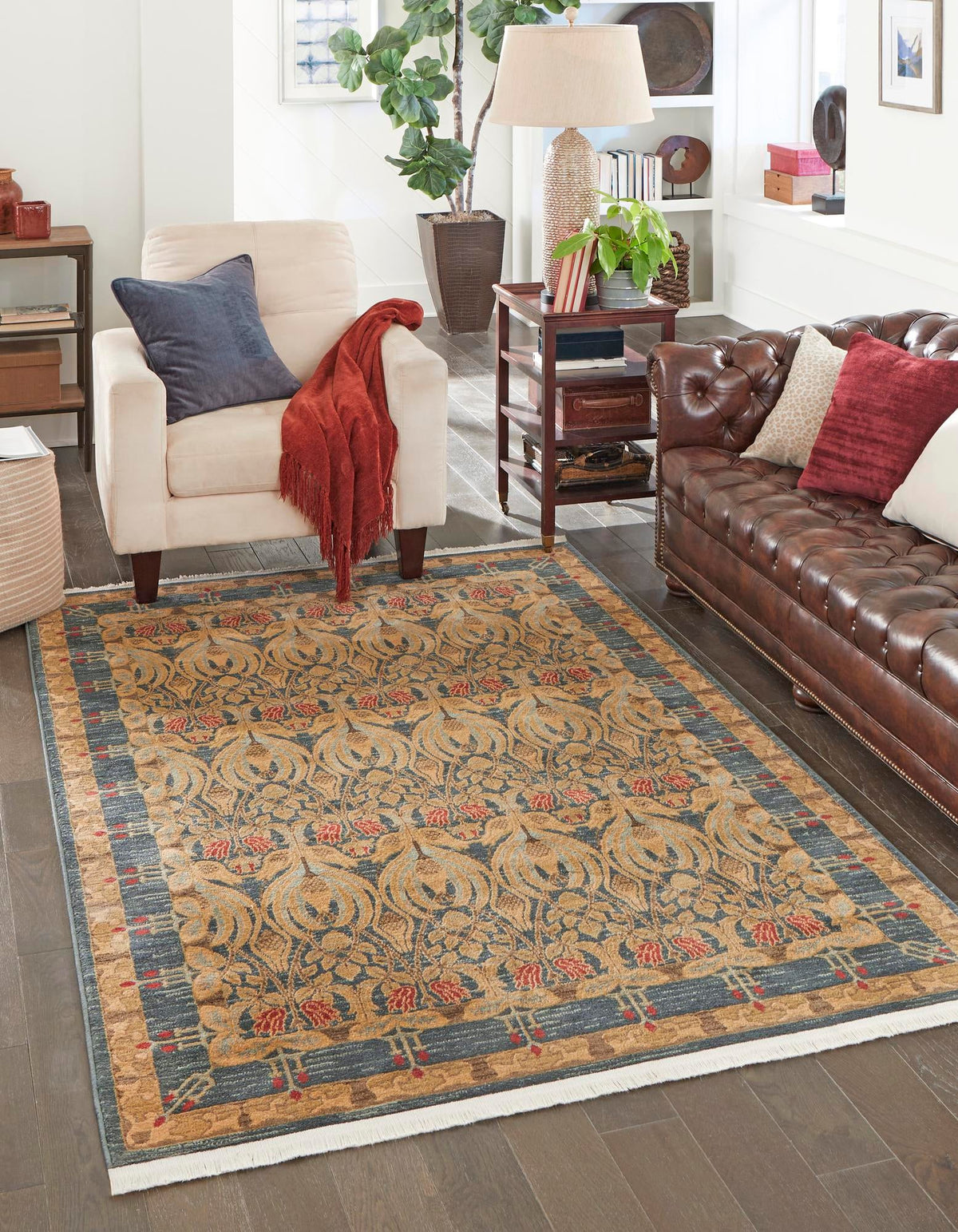 Chelsea Elegance Collection Area Rug -  Brompton (Navy Blue) Rectangle Navy Blue  lifestyle 5