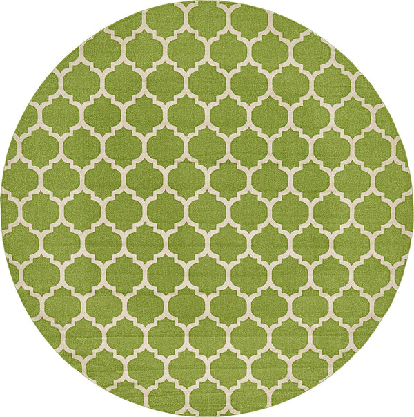 Lattice Gardens Collection Area Rug -  Bloomfield (Light Green) Round Light Green  lifestyle 14