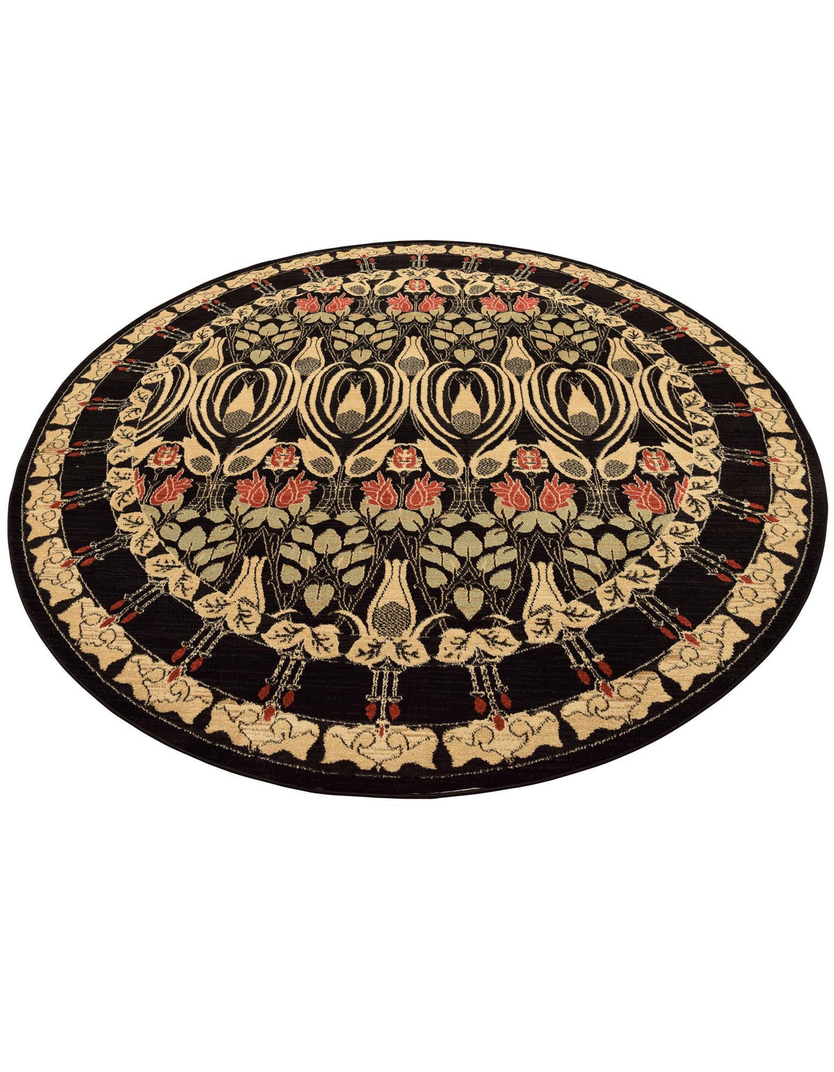 Chelsea Elegance Collection Area Rug -  Brompton (Black) Round Black  lifestyle 64