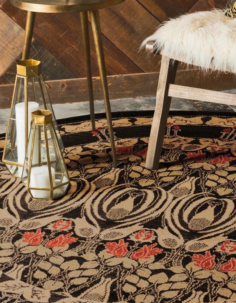 Chelsea Elegance Collection Area Rug -  Brompton (Black) Round Black  lifestyle 66