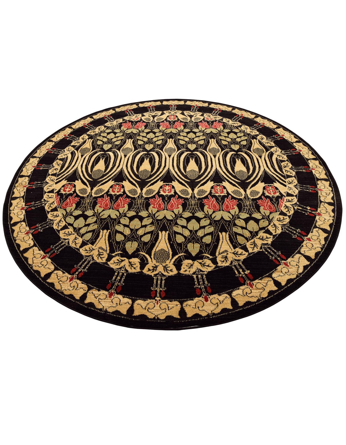 Chelsea Elegance Collection Area Rug -  Brompton (Black) Round Black  lifestyle 30