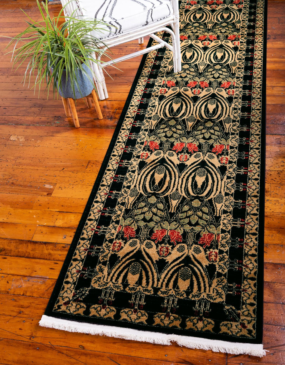 Chelsea Elegance Collection Area Rug -  Brompton (Black) Runner Black  lifestyle 38