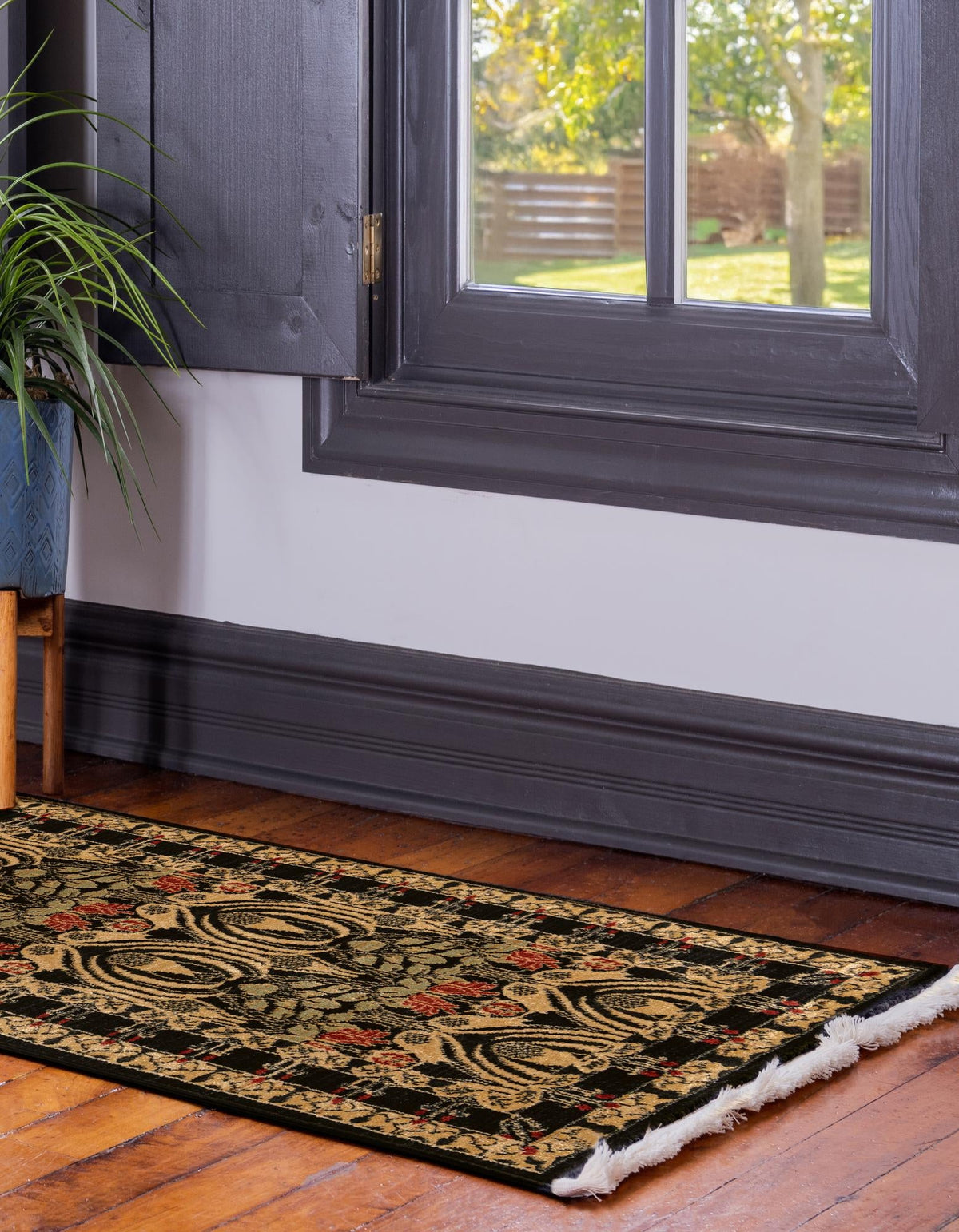 Chelsea Elegance Collection Area Rug -  Brompton (Black) Runner Black  lifestyle 39