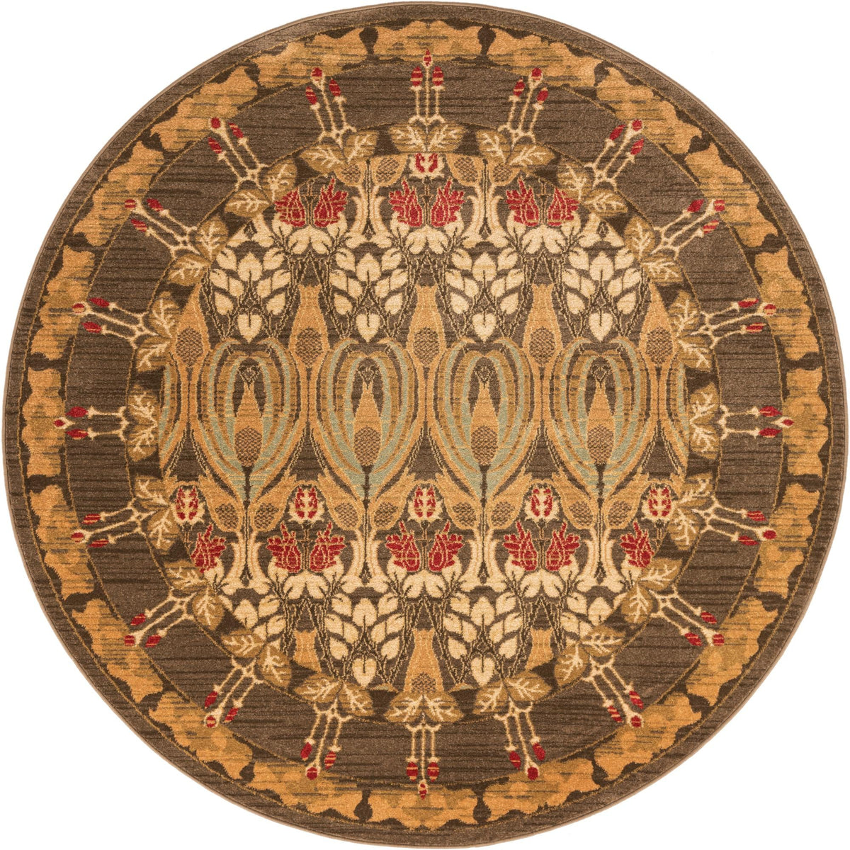 Chelsea Elegance Collection Area Rug -  Brompton (Brown) Round Brown  lifestyle 16