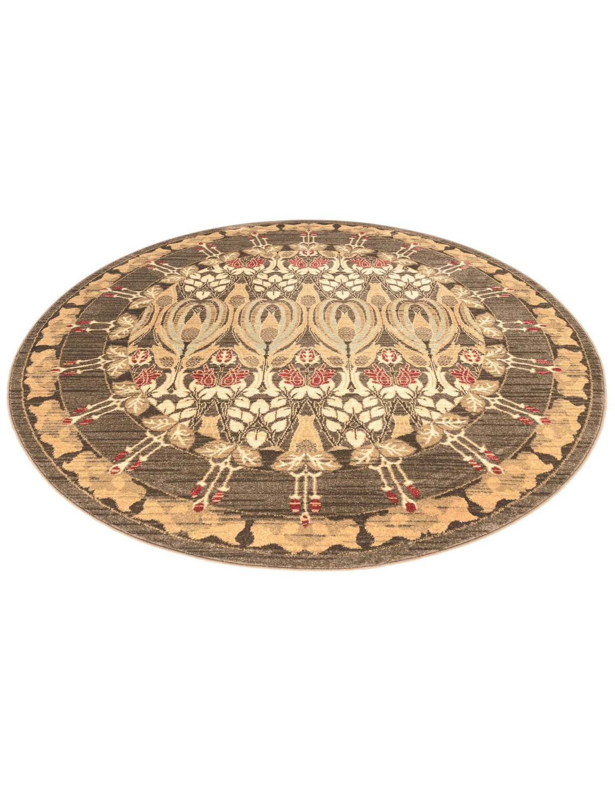 Chelsea Elegance Collection Area Rug -  Brompton (Brown) Round Brown  lifestyle 47