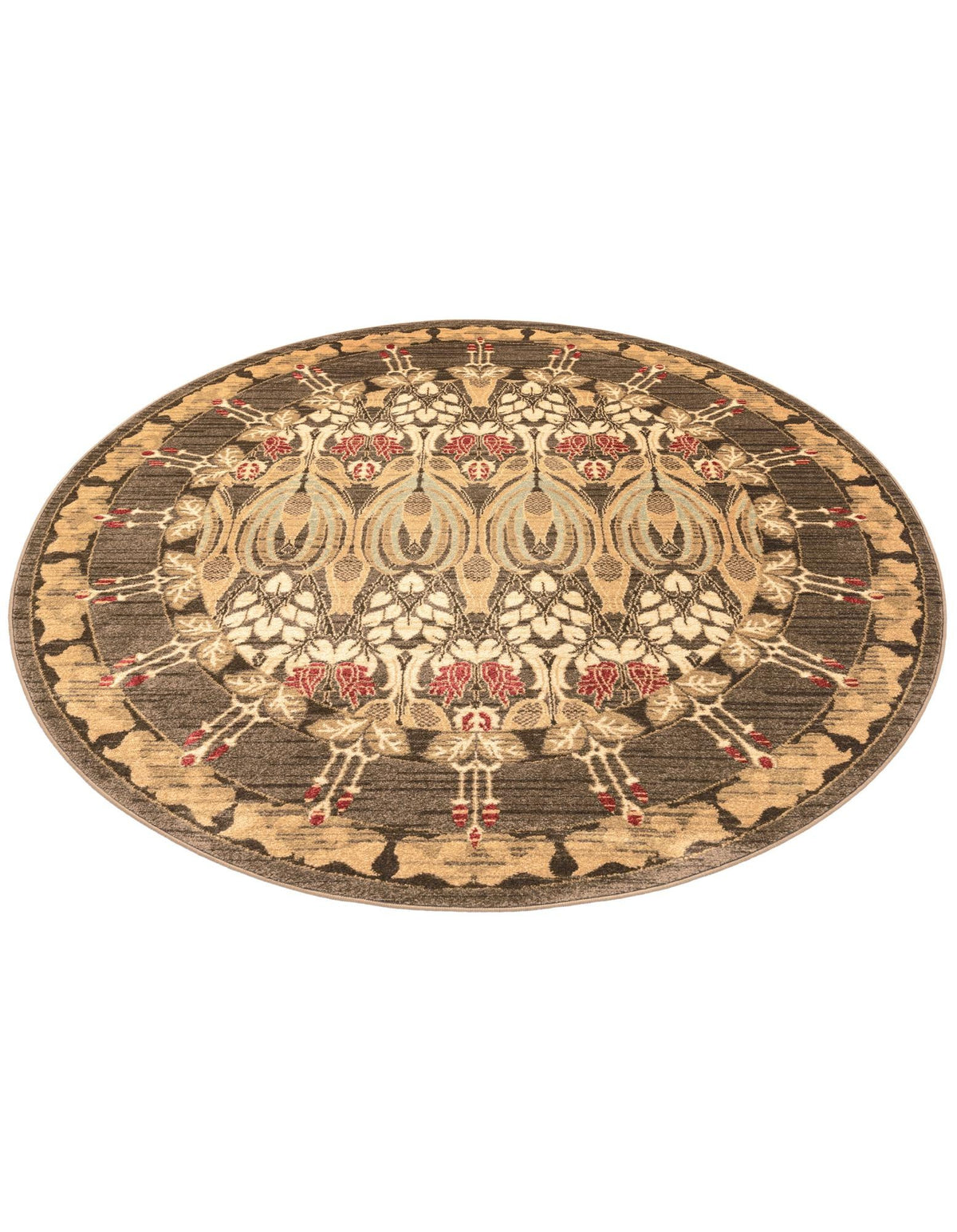 Chelsea Elegance Collection Area Rug -  Brompton (Brown) Round Brown  lifestyle 48