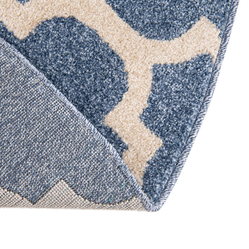 Lattice Gardens Collection Area Rug -  Bloomfield (Light Blue) Round Light Blue  lifestyle 62