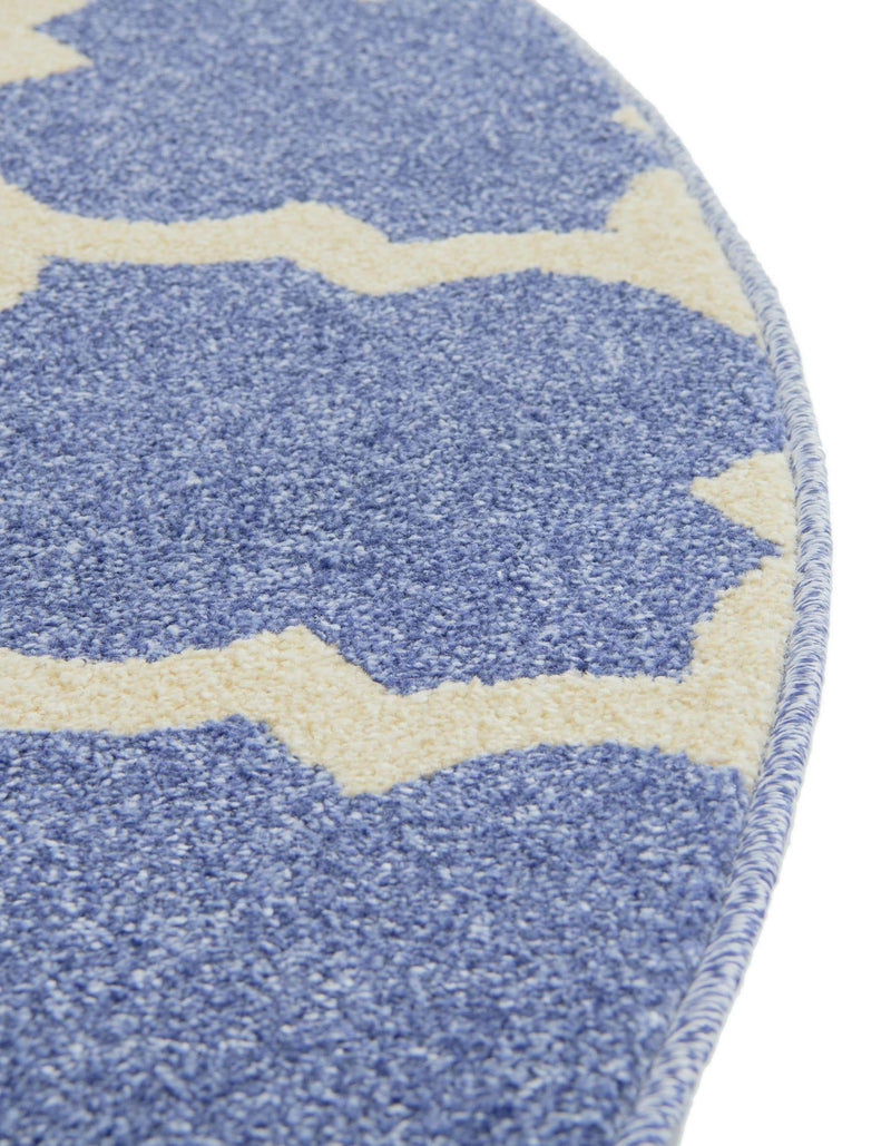 Lattice Gardens Collection Area Rug -  Bloomfield (Light Blue) Round Light Blue  lifestyle 63