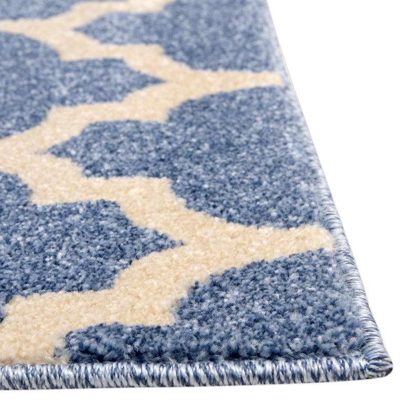 Lattice Gardens Collection Area Rug -  Bloomfield (Light Blue) Rectangle Light Blue  lifestyle 15