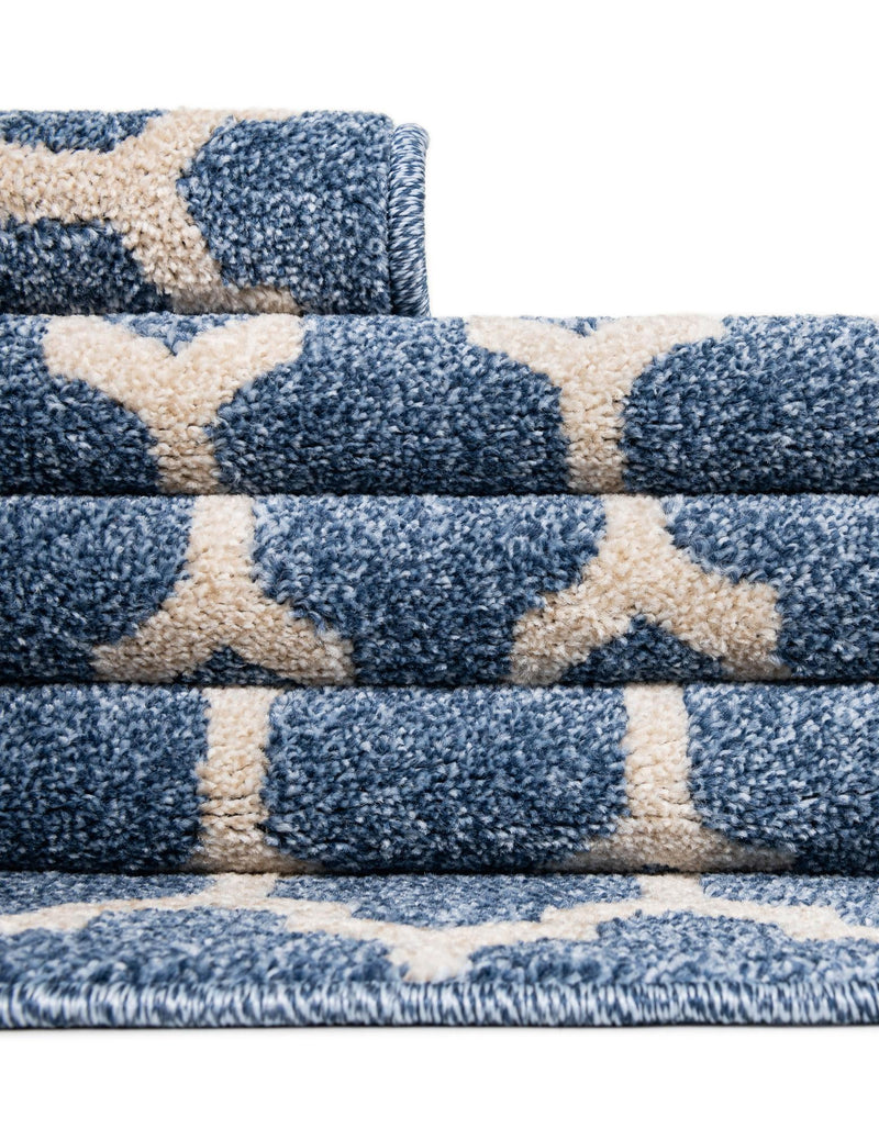 Lattice Gardens Collection Area Rug -  Bloomfield (Light Blue) Rectangle Light Blue  lifestyle 24