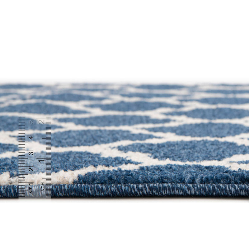 Lattice Gardens Collection Area Rug -  Bloomfield (Dark Blue) Rectangle Dark Blue  lifestyle 3