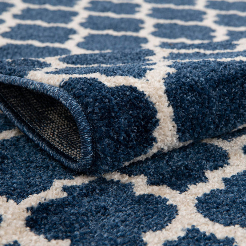Lattice Gardens Collection Area Rug -  Bloomfield (Dark Blue) Rectangle Dark Blue  lifestyle 4