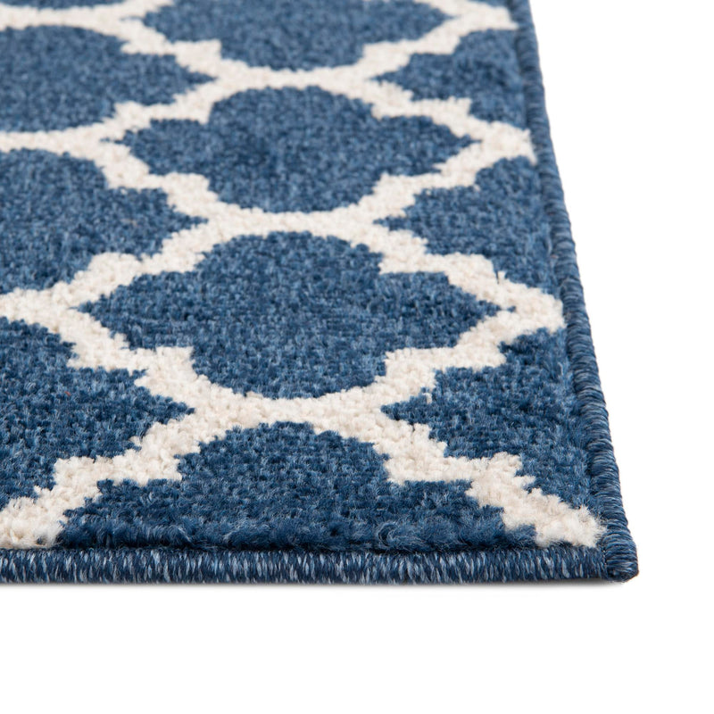 Lattice Gardens Collection Area Rug -  Bloomfield (Dark Blue) Rectangle Dark Blue  lifestyle 5