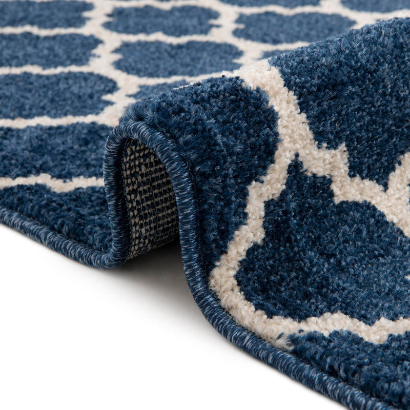 Lattice Gardens Collection Area Rug -  Bloomfield (Dark Blue) Rectangle Dark Blue  lifestyle 8