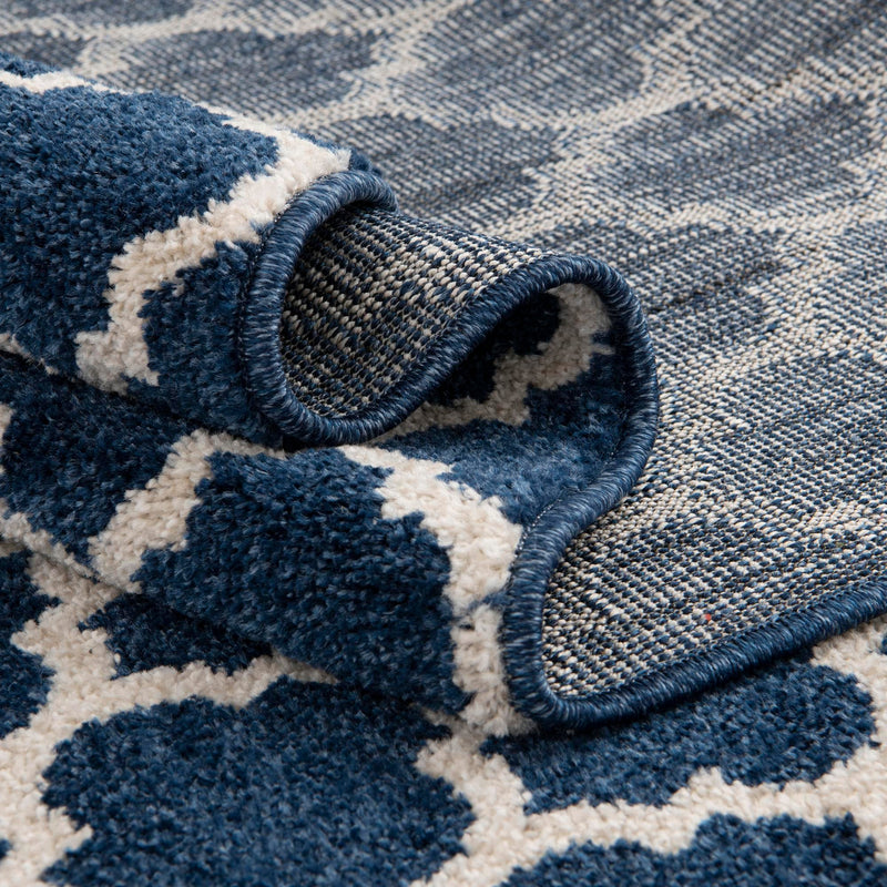 Lattice Gardens Collection Area Rug -  Bloomfield (Dark Blue) Rectangle Dark Blue  lifestyle 11