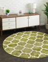 Lattice Gardens Collection Area Rug -  Bloomfield (Light Green) Round Light Green  lifestyle 18