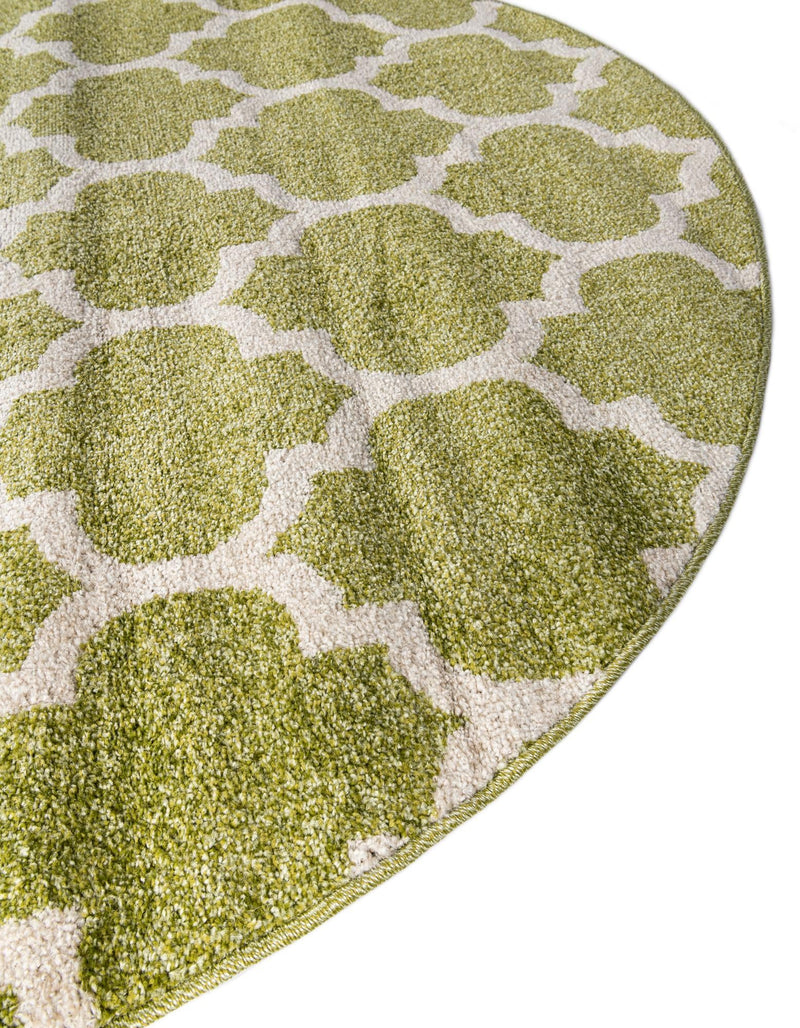 Lattice Gardens Collection Area Rug -  Bloomfield (Light Green) Round Light Green  lifestyle 36